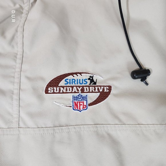 Vintage Lee Pullover Men's Large Tan‎ Sirius NFL Sunday Drive Hooded Jacket - Picture 7 of 15